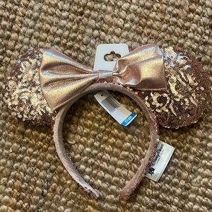 Minnie Mouse Rose Gold Ear Headband NWT
